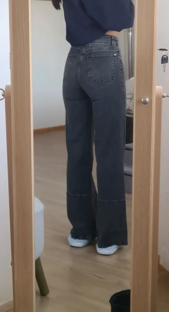 Jeans gris palazzo impecables - 2