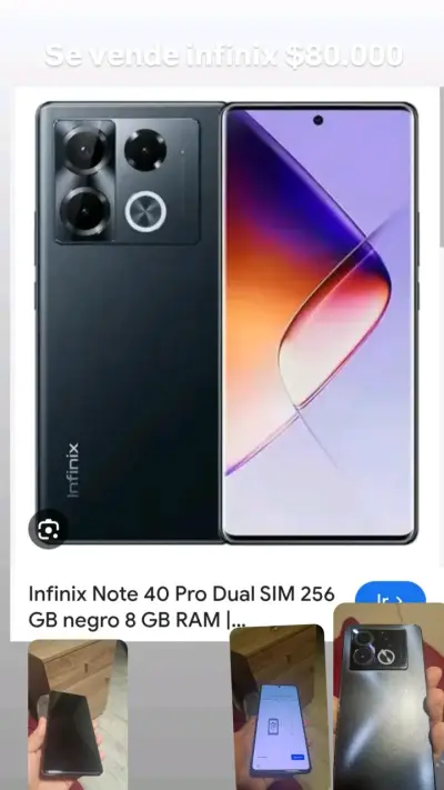 Infinix Note 40 Pro 256GB negro - miniatura 1