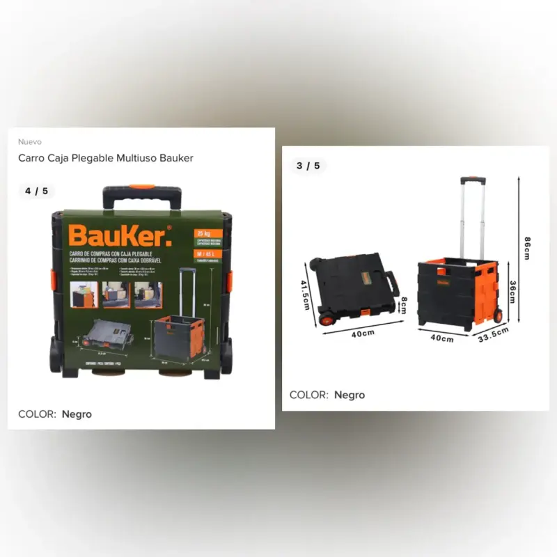 Carro de compras Bauker plegable - 2