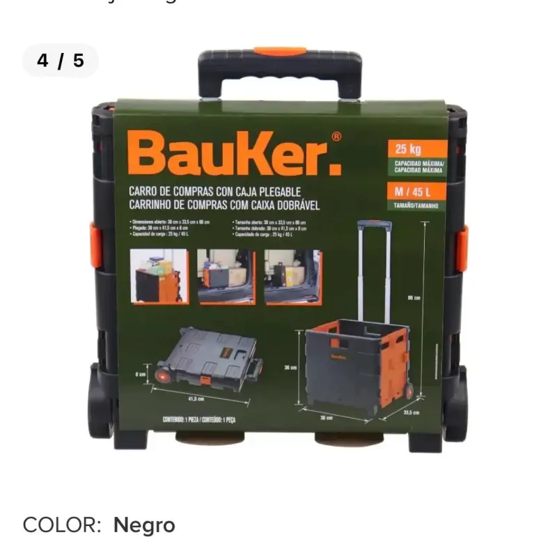 Carro de compras Bauker plegable - 3