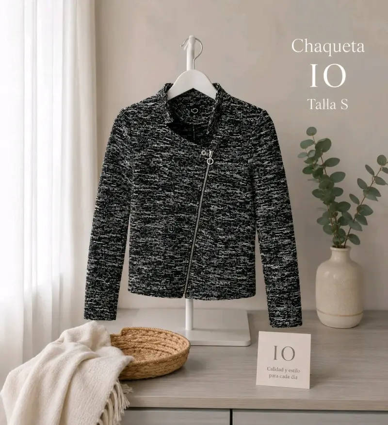 Chaqueta negra IO estilo casual - 1
