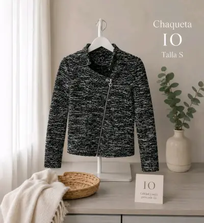 Chaqueta negra IO estilo casual - miniatura 1