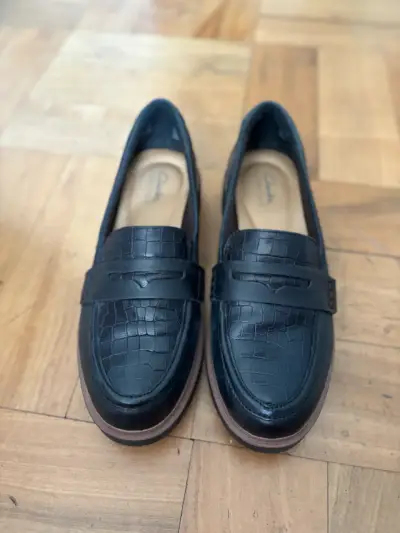 Mocasines de cuero negro - miniatura 1