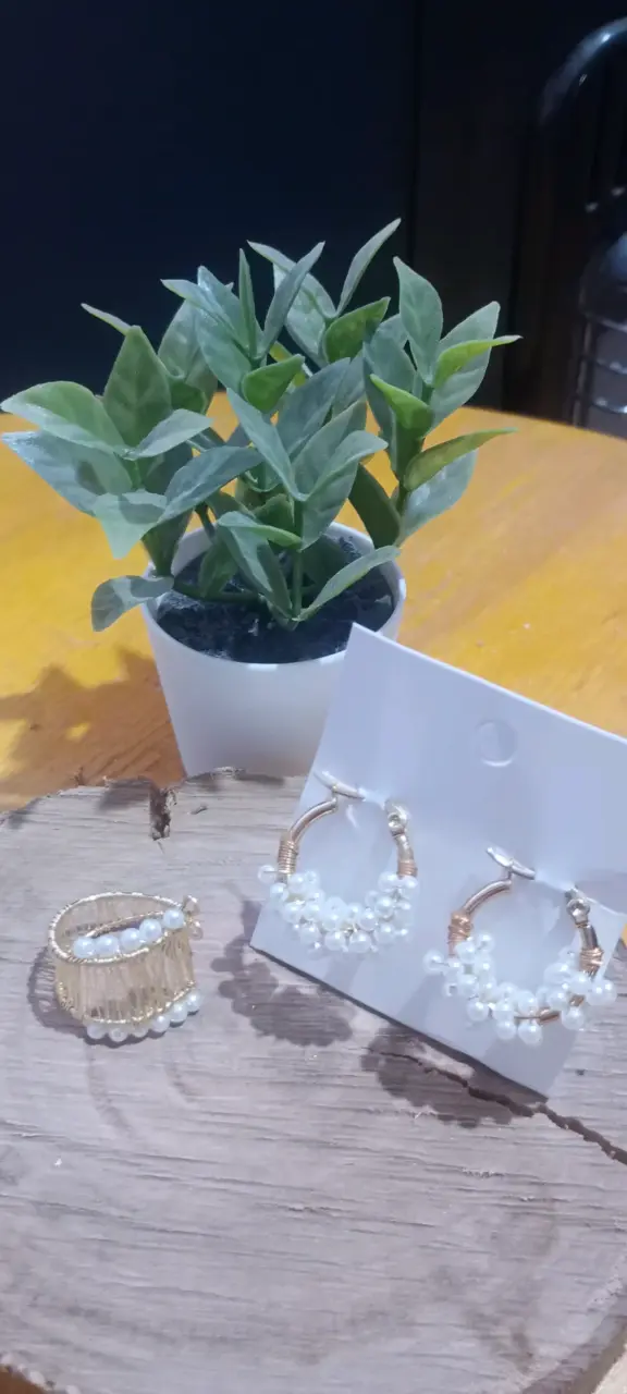 Set de aros tejidos en alambrismo - 2