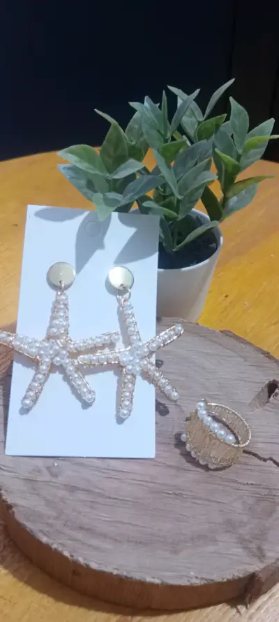 Set de aros tejidos en alambrismo - miniatura 3