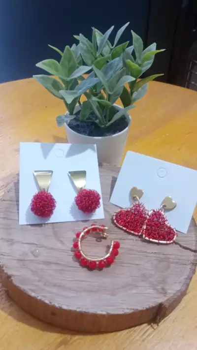Set de aros tejidos en alambrismo - miniatura 5