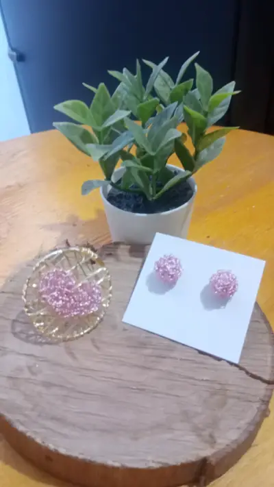 Set de aros tejidos en alambrismo - miniatura 6
