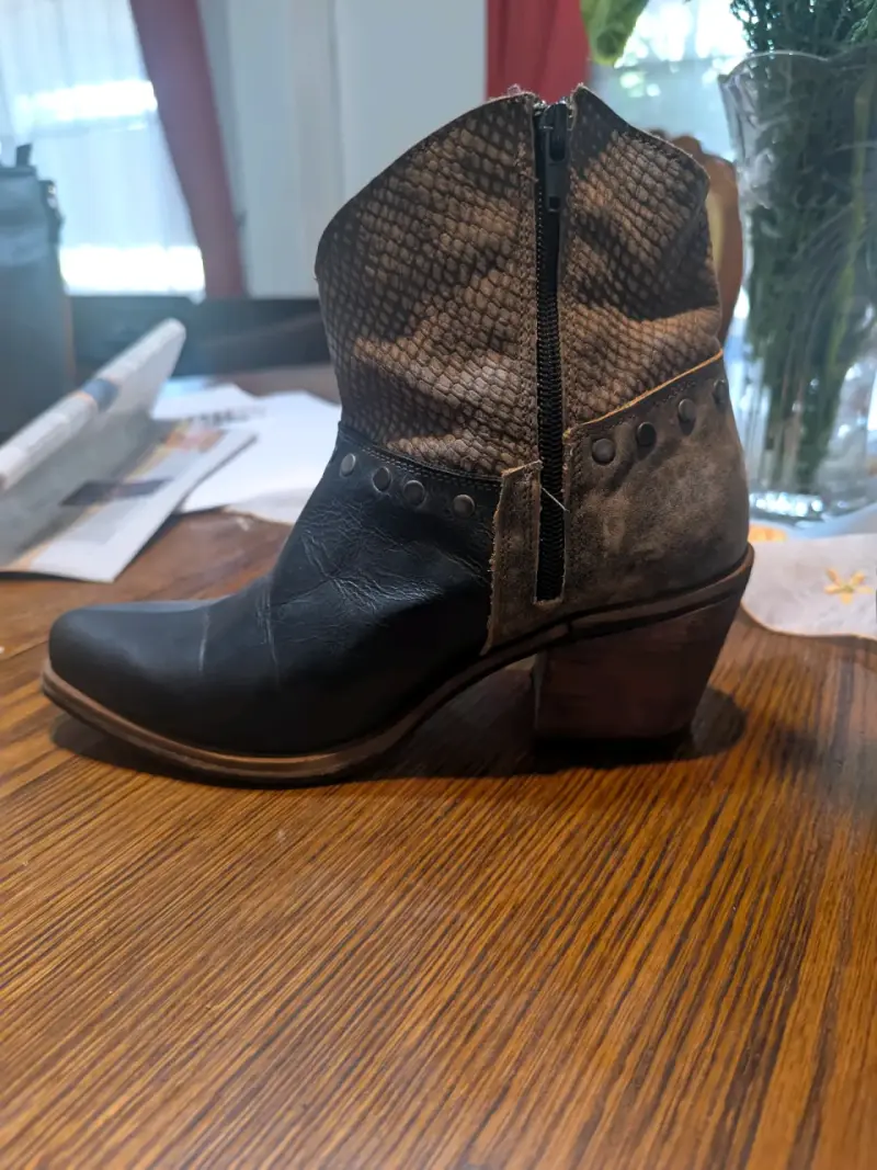 Botines de cuero azul - 6