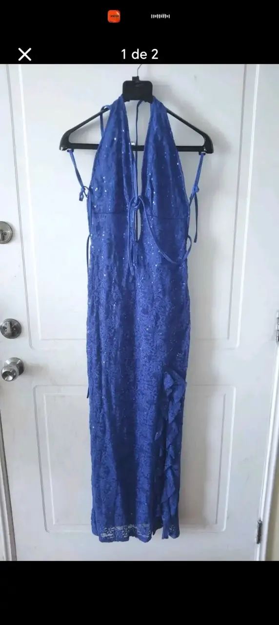 Vestido azul de encaje - 1