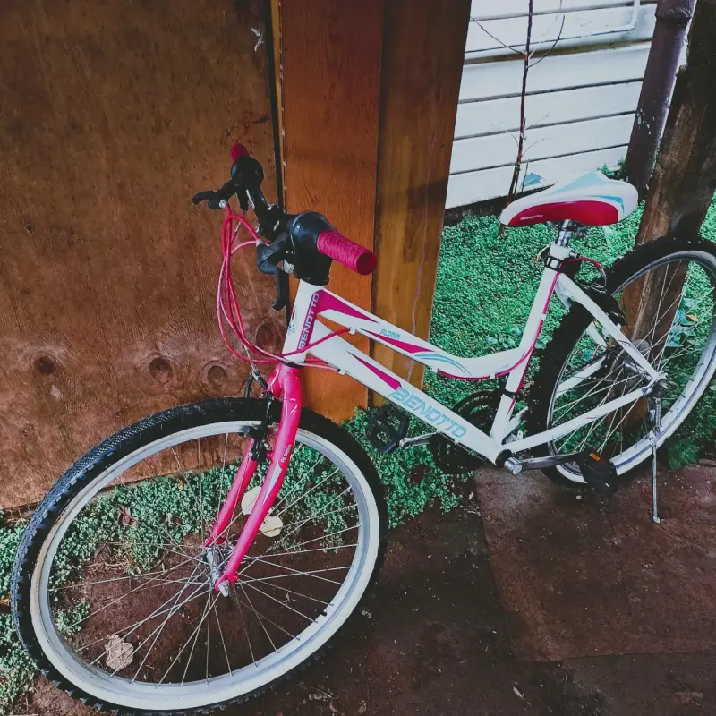 Bicicleta urbana blanca y roja - 2