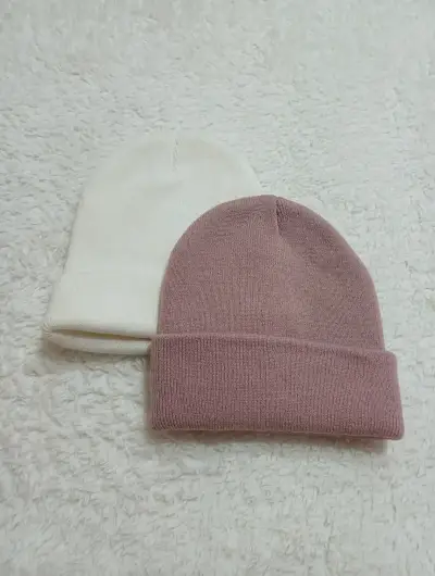 Set de gorros rosado y blanco - miniatura 1