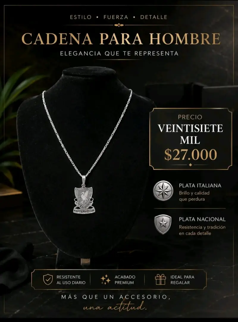 Cadena con dije de plata italiana - 4