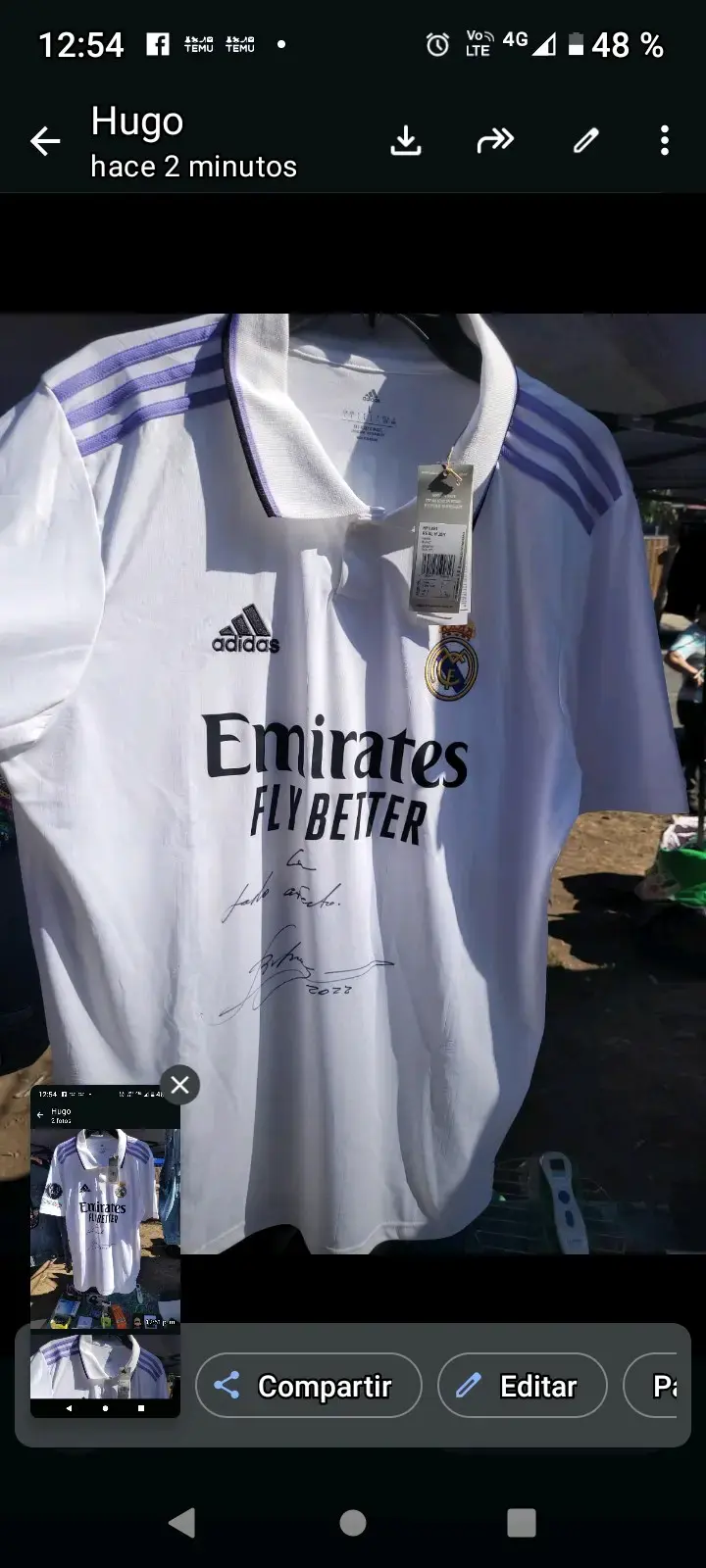 Camiseta blanca Real Madrid Adidas - 1