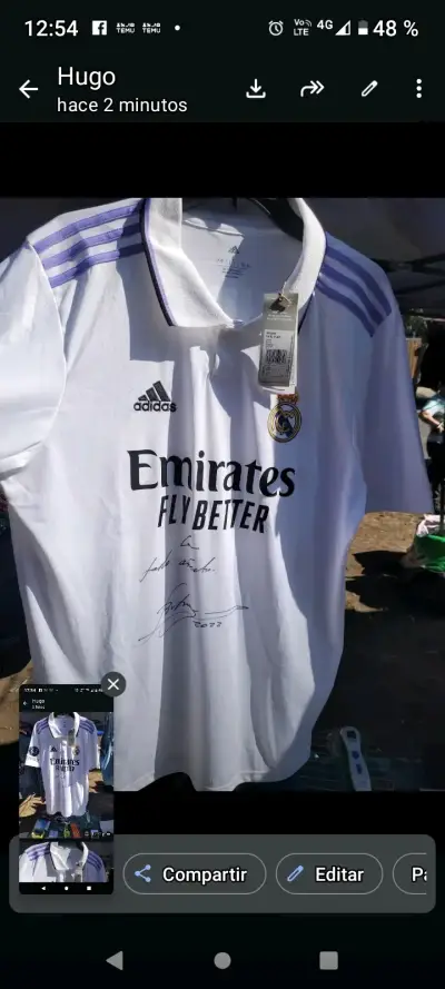 Camiseta blanca Real Madrid Adidas - miniatura 1