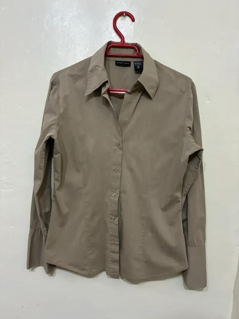 Camisa beige de mujer manga larga - 1