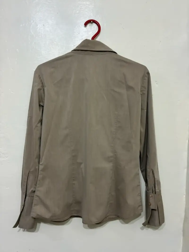 Camisa beige de mujer manga larga - 2