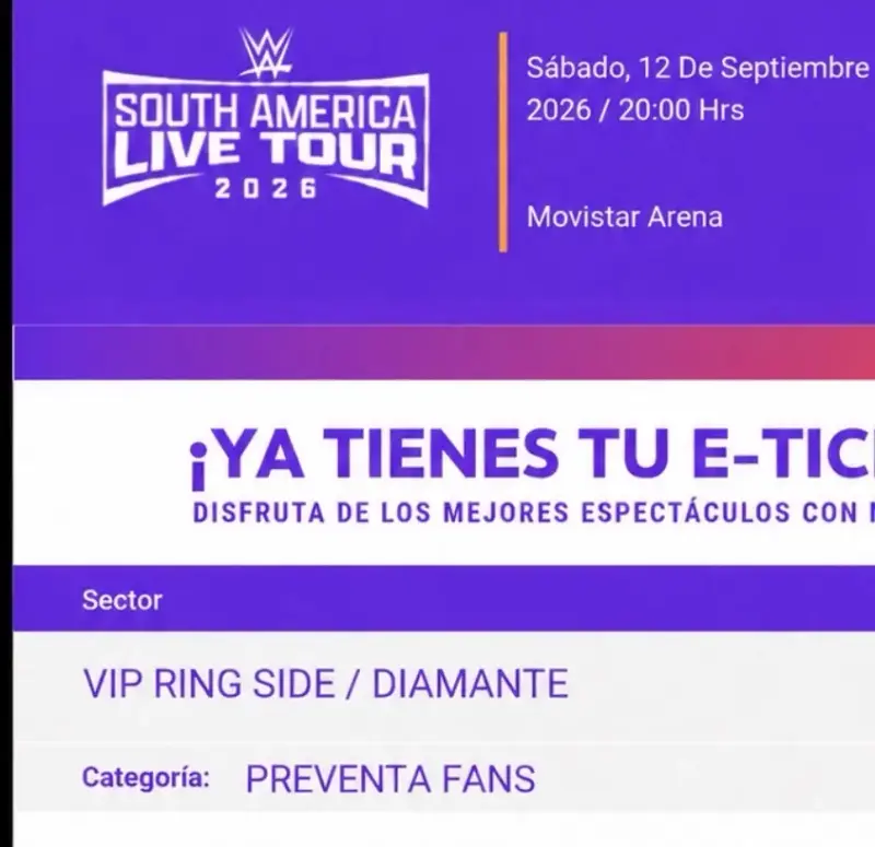 2 entradas VIP RING SIDE / DIAMANTE - 1