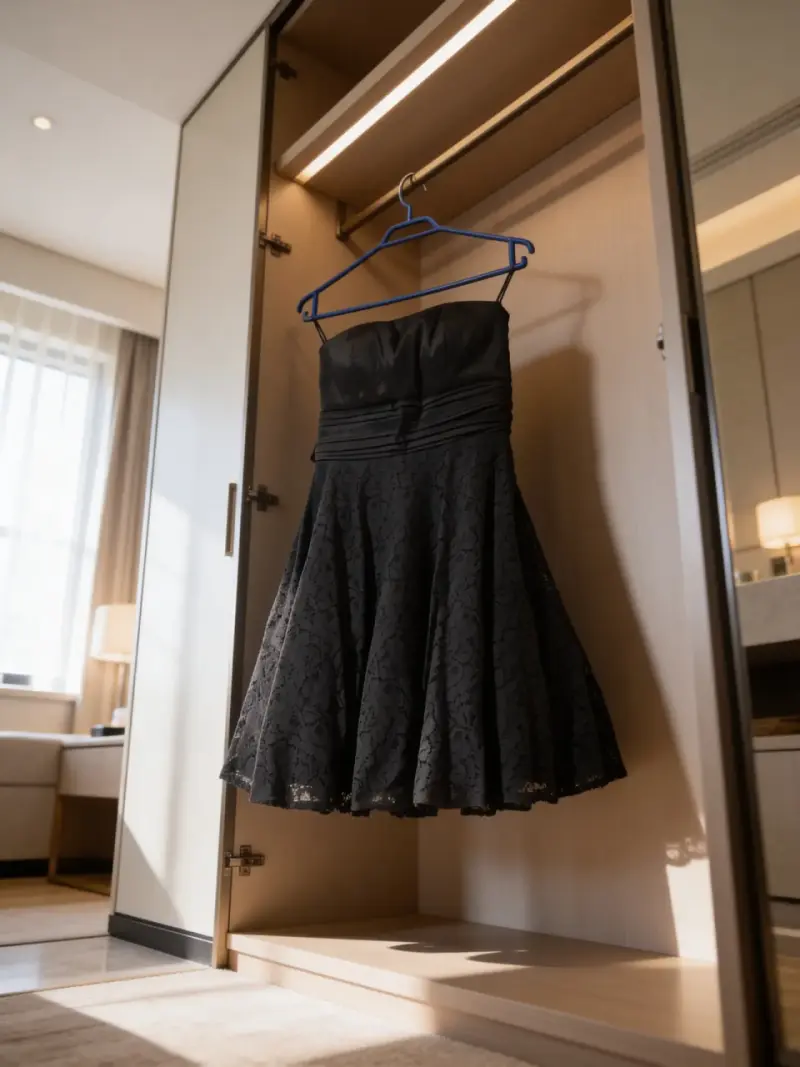 Vestido negro encaje strapless - 5