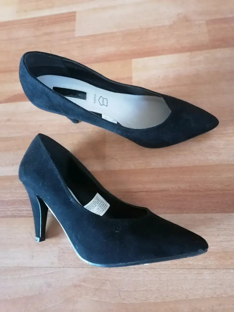 Zapatos de taco gamuza negros - 2