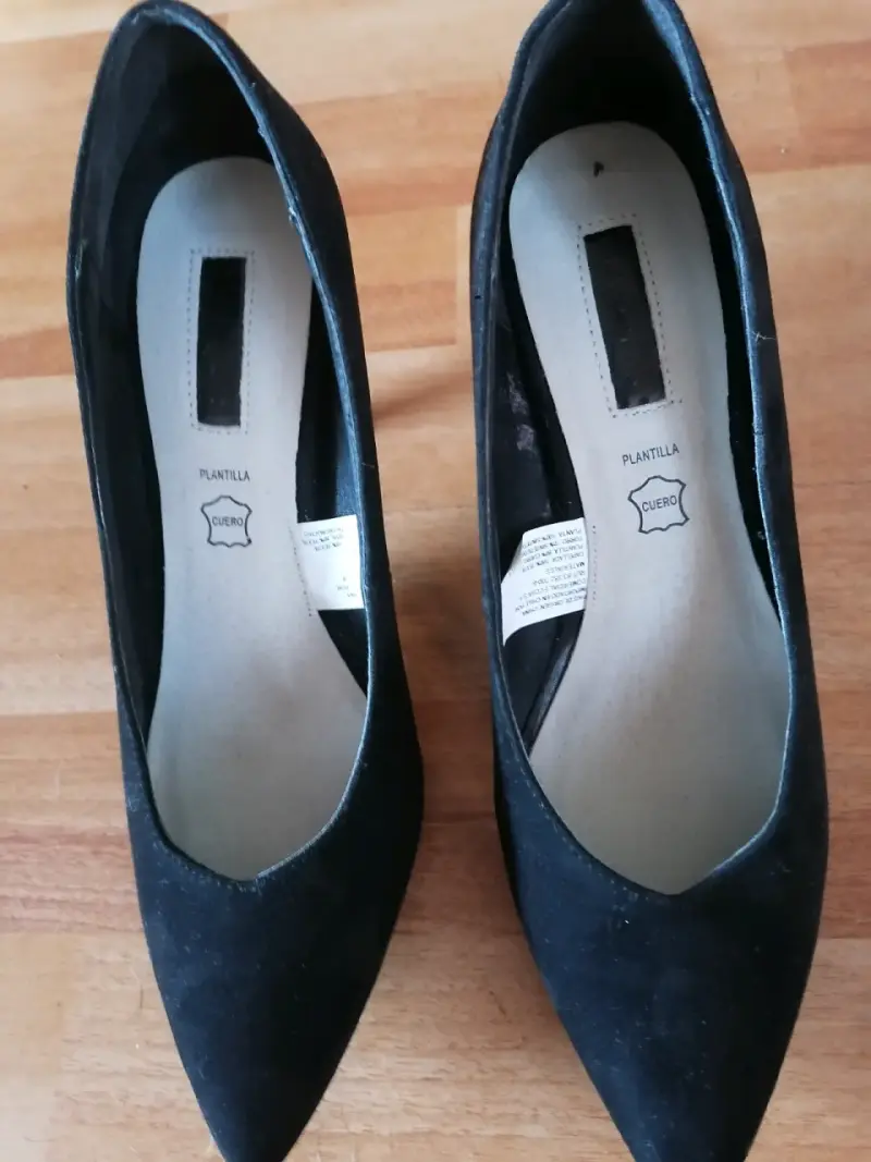 Zapatos de taco gamuza negros - 4