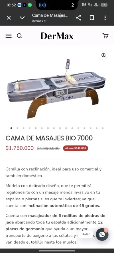 Cama de masajes Bioki - miniatura 4