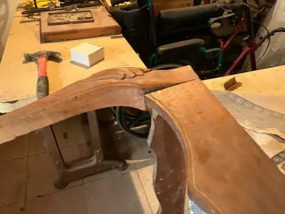 Mesa de comedor rústica antigua - miniatura 5