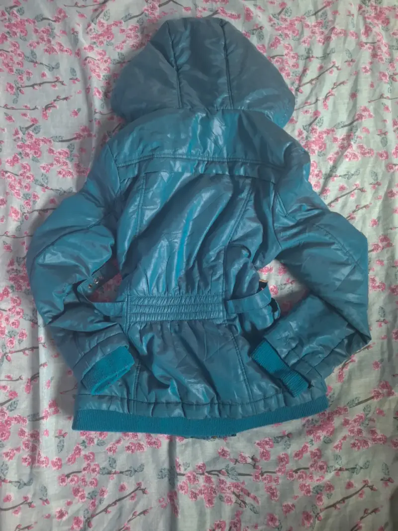 Chaqueta azul impermeable con capucha y2k - 2