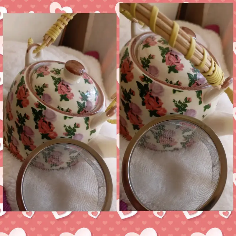 Tetera de cerámica floral