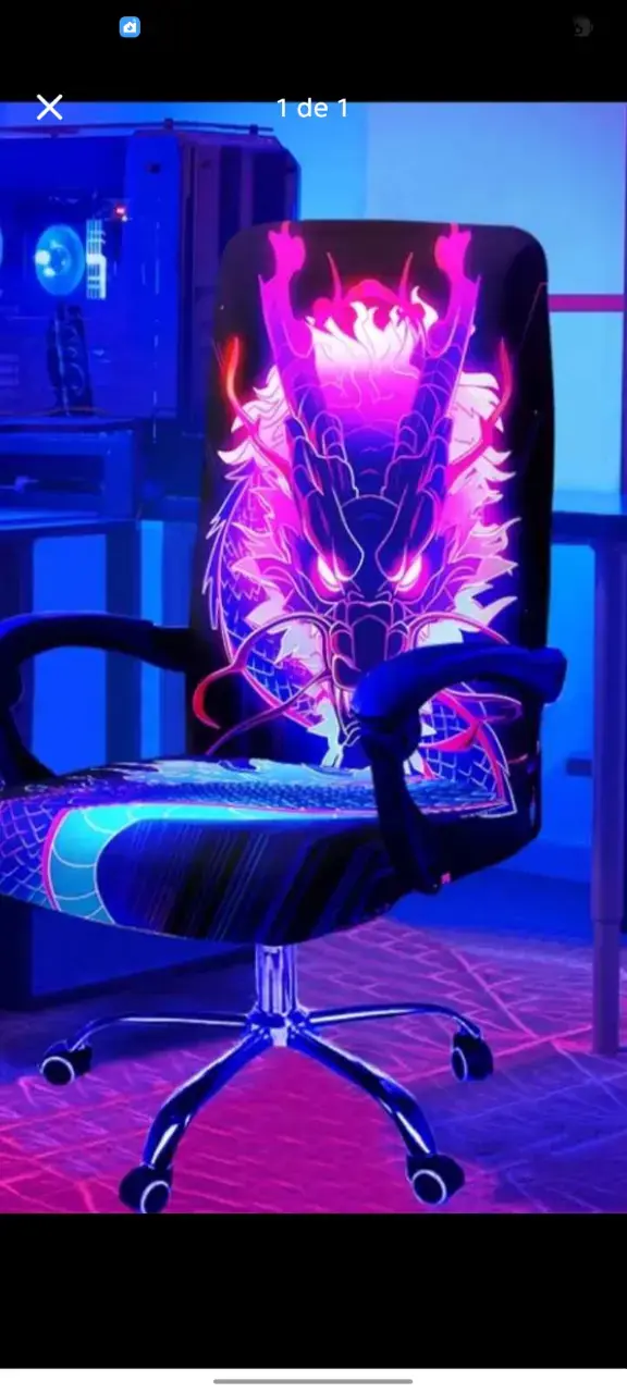 Silla gaming dragón neón
