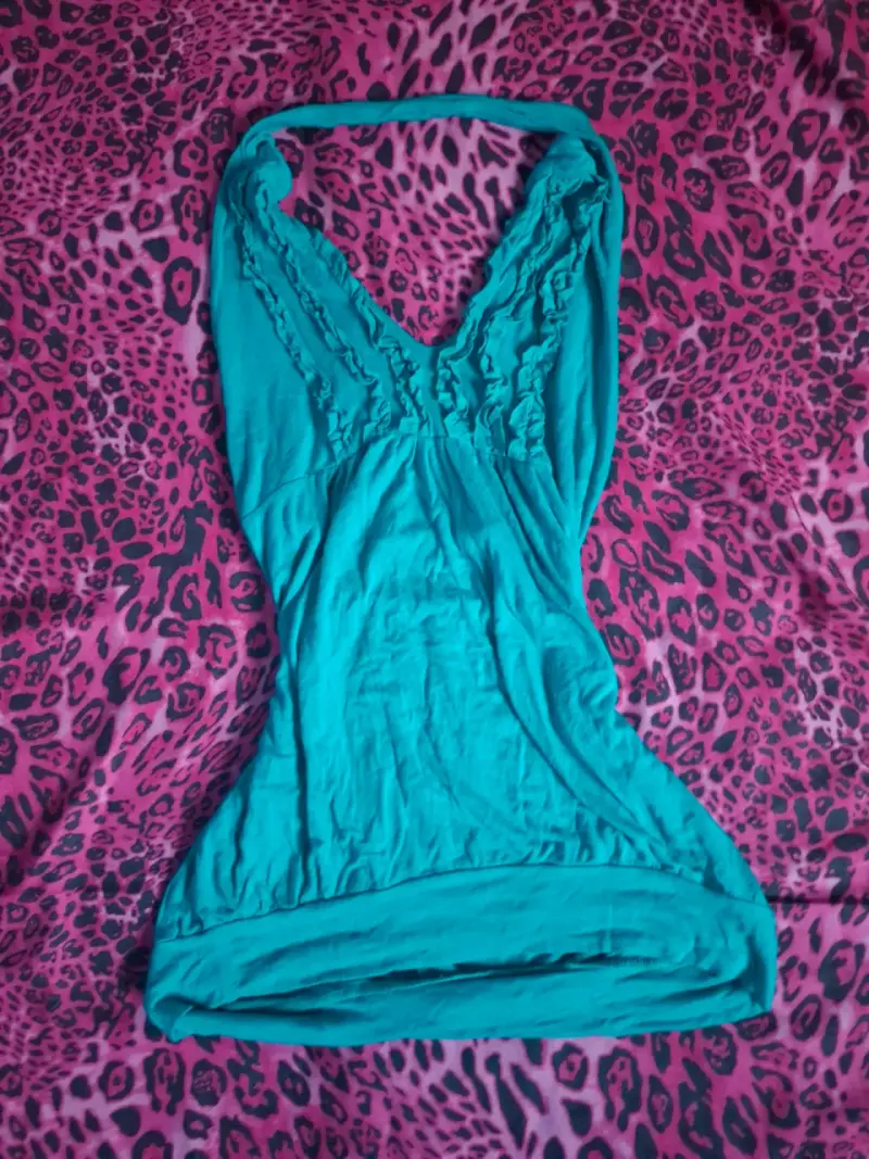 Blusa turquesa sin mangas - 1