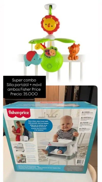 Combo silla portátil y móvil Fisher Price - miniatura 1