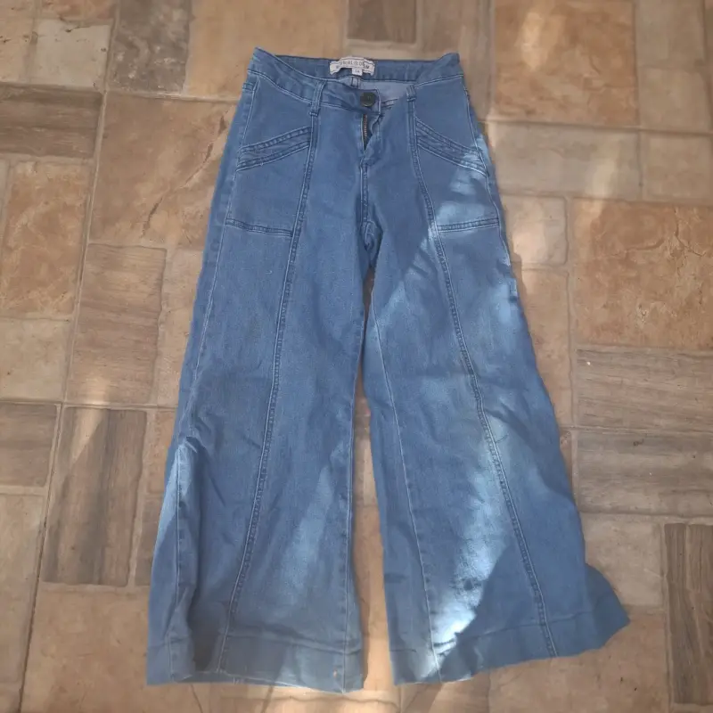 Pantalones de mezclilla anchos pata elefante - 1