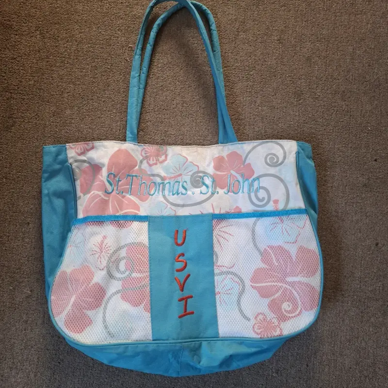 Bolso playa con flores tropicales, gyaru - 1