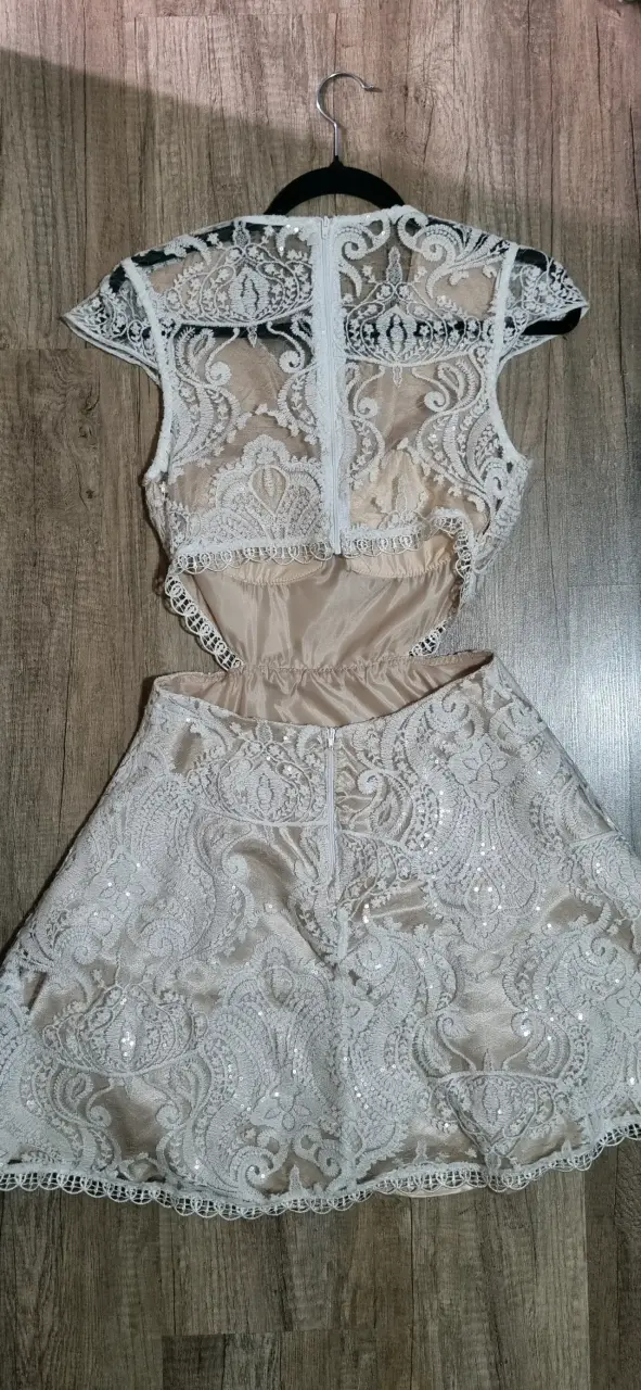 Vestido encaje blanco elegante - 2