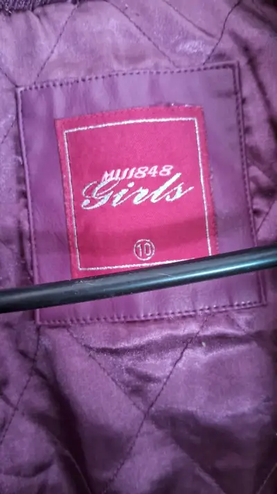 Chaqueta cuerinabmorada de niña - miniatura 3