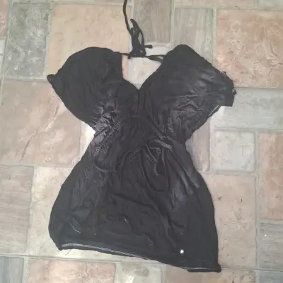 Blusa corta negro elegante y2k - miniatura 1