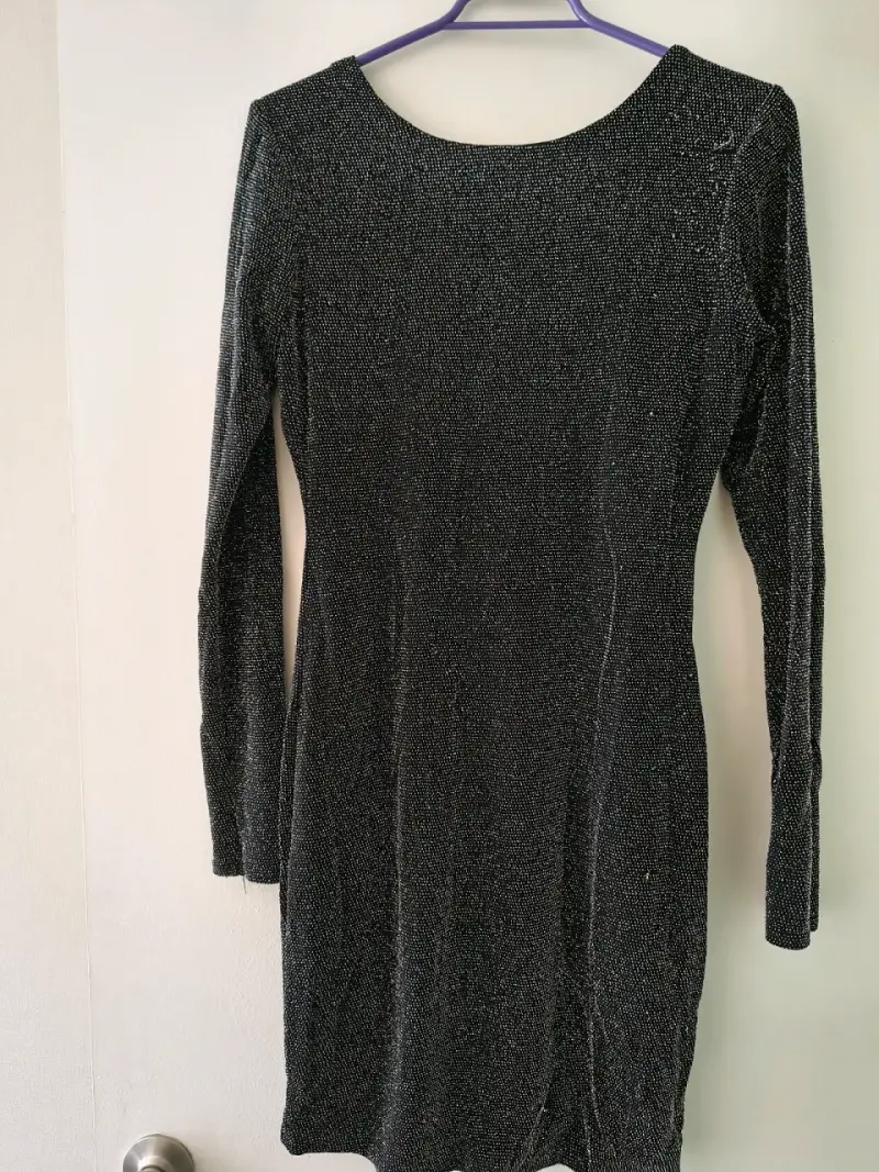 Vestido negro brillante talla m