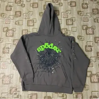 Polerón gris con diseño de araña marca SP5DER - miniatura 2