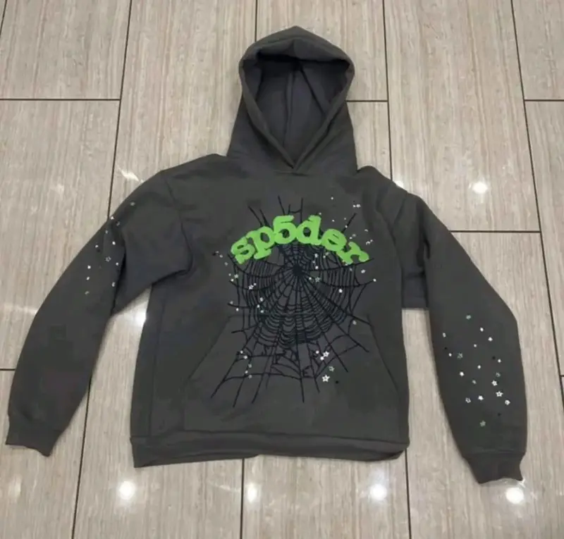 Polerón gris con diseño de araña marca SP5DER - 3