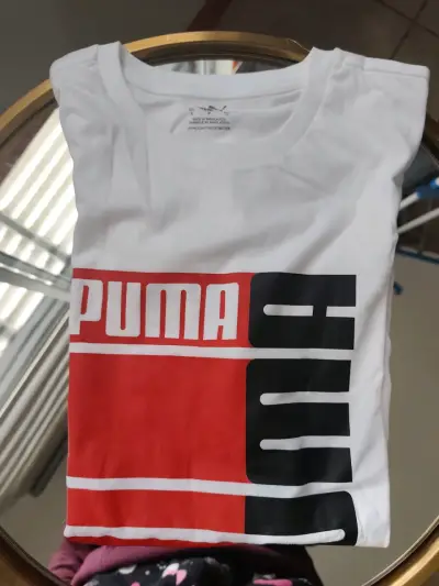 Polera blanca Adidas con logo verde - miniatura 4