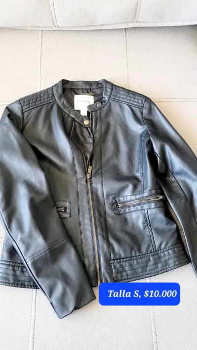 Chaqueta de cuero negra - miniatura 1