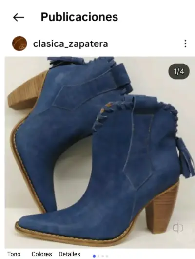 Botas vaqueras azules mujer - miniatura 3