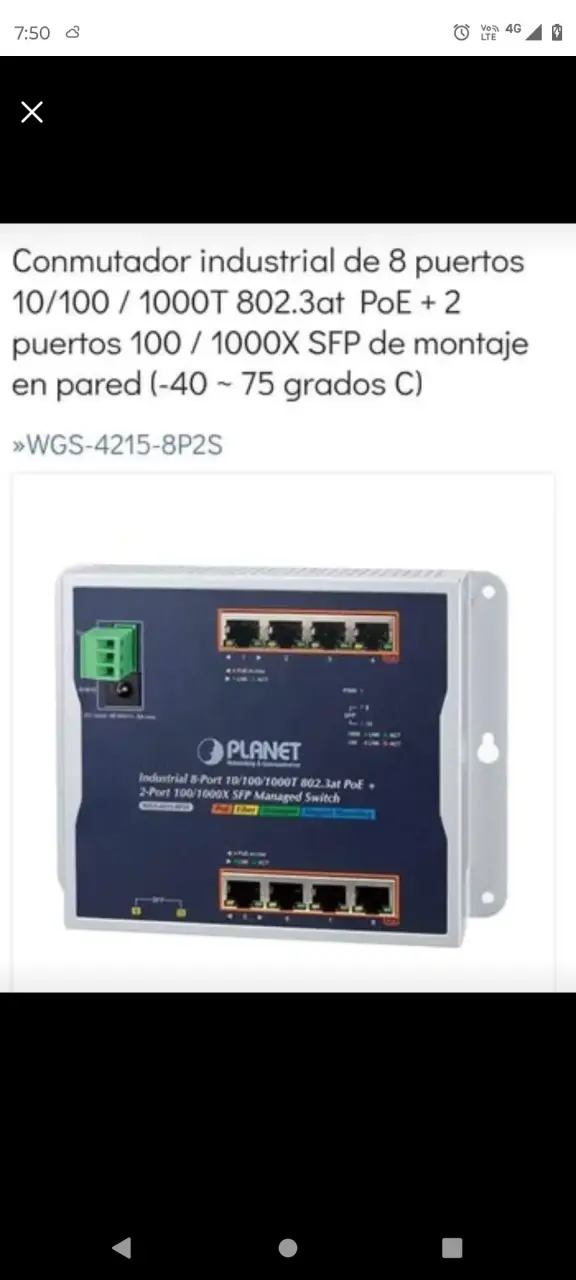 Swich planeta industrial de 8 puertos - 2