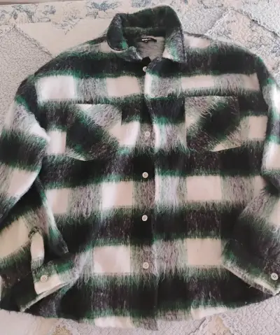 Chaqueta cuadros gris y verde - miniatura 1