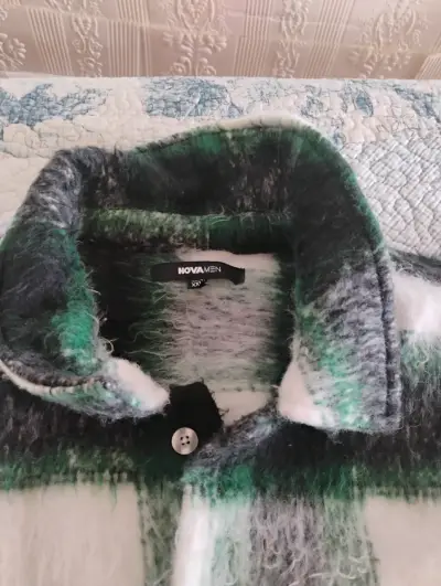 Chaqueta cuadros gris y verde - miniatura 5