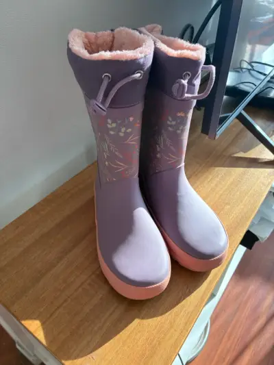 Botas impermeables moradas con forro - miniatura 1