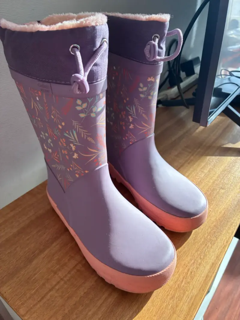 Botas impermeables moradas con forro - 2