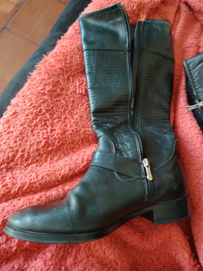 Botas de cuero negra 16horas - 4