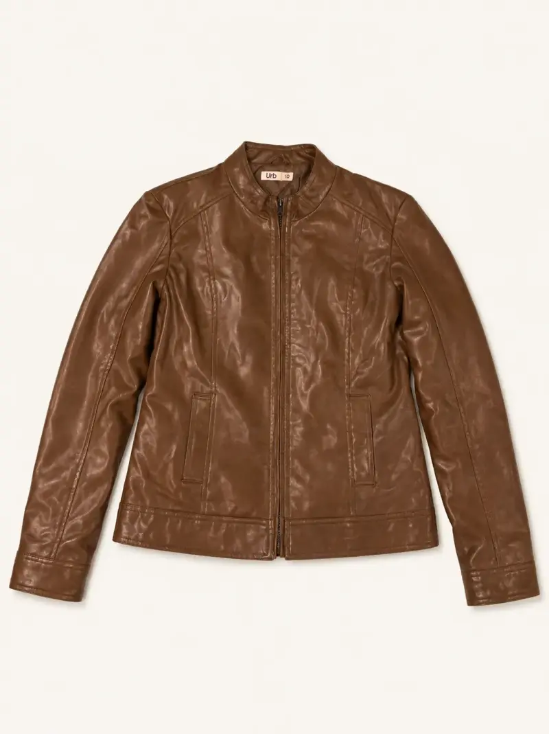 Chaqueta de cuero café