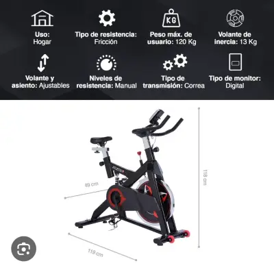 BICICLETA SPINNING ATLETIS DISCO DE 13 kg - miniatura 3